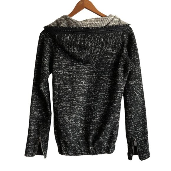 Maison Scotch Hoodie Size 1 Black Heathered Lurex - Picture 10 of 13